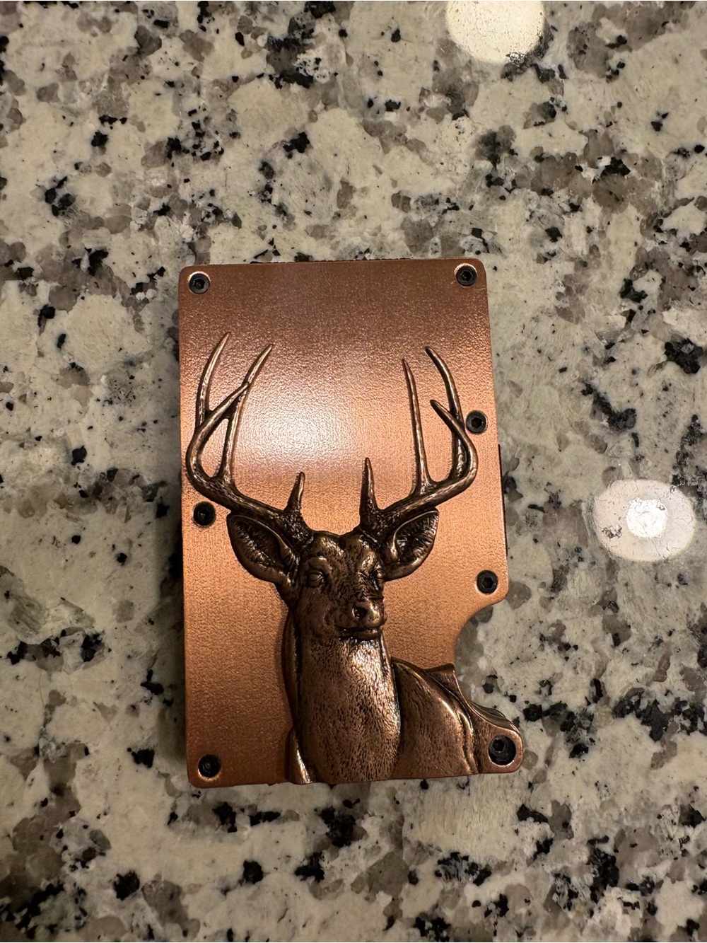 Copper Deer Relief Money Clip - Rustic Copper Finish